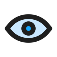 Eye flat color outline icon png