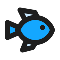 pescado plano color contorno icono png