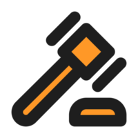 Hammer flat color outline icon png
