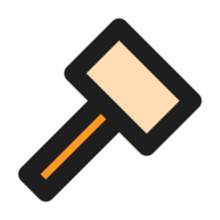 Hammer flat color outline icon png