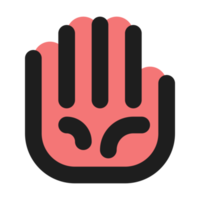 Hand flat color outline icon png