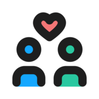 Lover flat color outline icon png