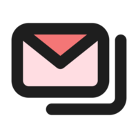 Messages flat color outline icon png