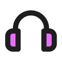 casque de musique plat Couleur contour icône png