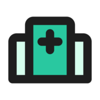 Hospital flat color outline icon png