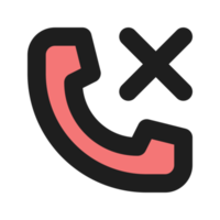 Missed Call flat color outline icon png