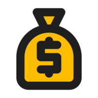 Money flat color outline icon png