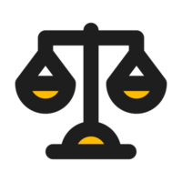 Justice flat color outline icon png
