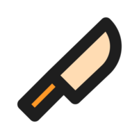 Knife flat color outline icon png