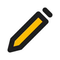 Pencil flat color outline icon png
