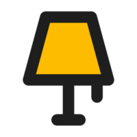 lampe plat Couleur contour icône png