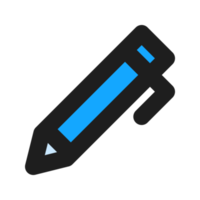 Pen flat color outline icon png