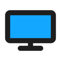 Monitor flat color outline icon png