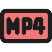 mp4 plat Couleur contour icône png