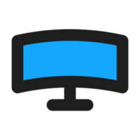 monitor plano color contorno icono png