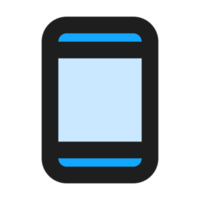 Phone flat color outline icon png