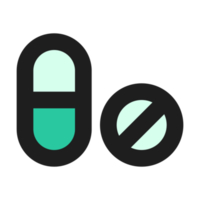 Pills flat color outline icon png