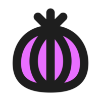 Onion flat color outline icon png