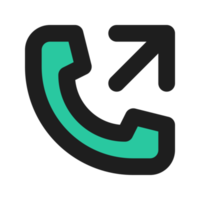 Outgoing Call flat color outline icon png