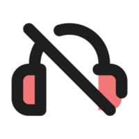 No Headphone flat color outline icon png
