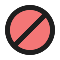 prohibir plano color contorno icono png