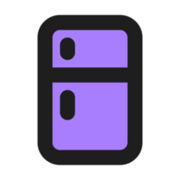 Refrigerator flat color outline icon png