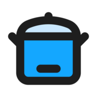Rice Cooker flat color outline icon png