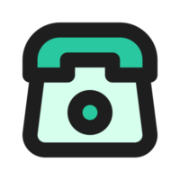 Telephone flat color outline icon png