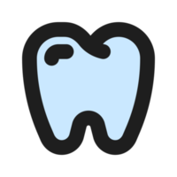 diente plano color contorno icono png