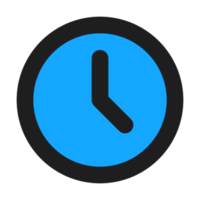 hora plano color contorno icono png