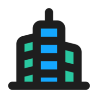 Tower flat color outline icon png