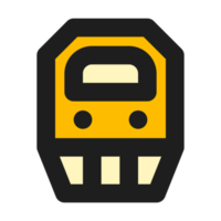 Train flat color outline icon png