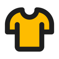 T Shirt flat color outline icon png