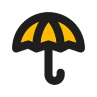 parapluie plat Couleur contour icône png