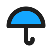 Umbrella flat color outline icon png