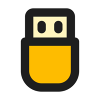 USB flat color outline icon png