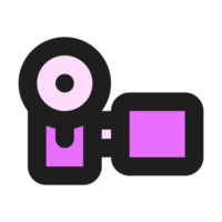 Video flat color outline icon png