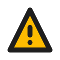 Warning flat color outline icon png