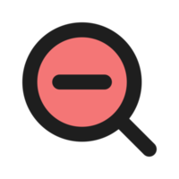 Zoom Out flat color outline icon png