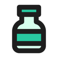 Vaccine flat color outline icon png