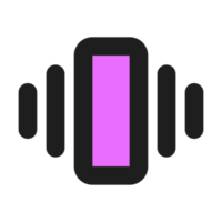 Vibration flat color outline icon png