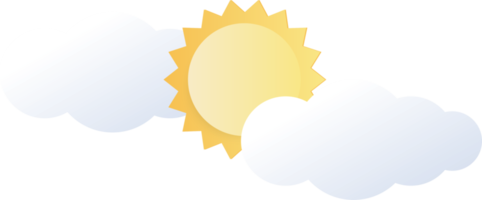 Cloud and Sun PNG Clipart With Transparent Background for decoration of art file.