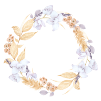 Boho flower wreath watercolor png