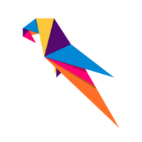 oiseau origami. abstrait coloré vibrant oiseau logo conception. animal origami. transparent Contexte. illustration png