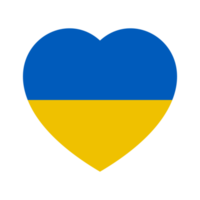 Flag of Ukraine in heart shape. Ukrainian national symbol. Transparent background. Png illustration