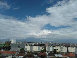 city view with clear sky background photo