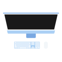 computer of pc bureaublad, computer bureaublad met toetsenbord en muis. png