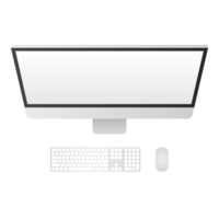 ordinateur ou PC bureau, ordinateur bureau avec clavier et souris. png