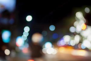 City Traffic Lights Background With Blurred Lights photo