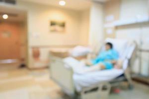 Abstract hospital room interior with bed blur background photo